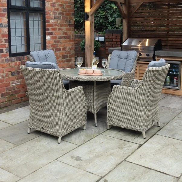 Wentworth 4 Seater Round Highback Comfort Dining Set 2 Wentworth 4 Seater Round Highback Comfort Dining Set - Image 2