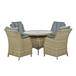 Wentworth 4 Seater Round Highback Comfort Dining Set 7 Wentworth 4 Seater Round Highback Comfort Dining Set -Garden and Outdoors 30915665 alt02