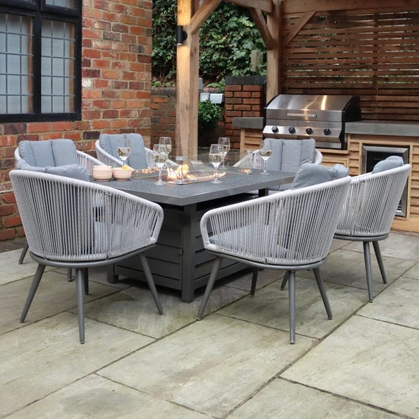 Aspen 6 Seater Firepit Dining Set 1 Aspen 6 Seater Firepit Dining Set