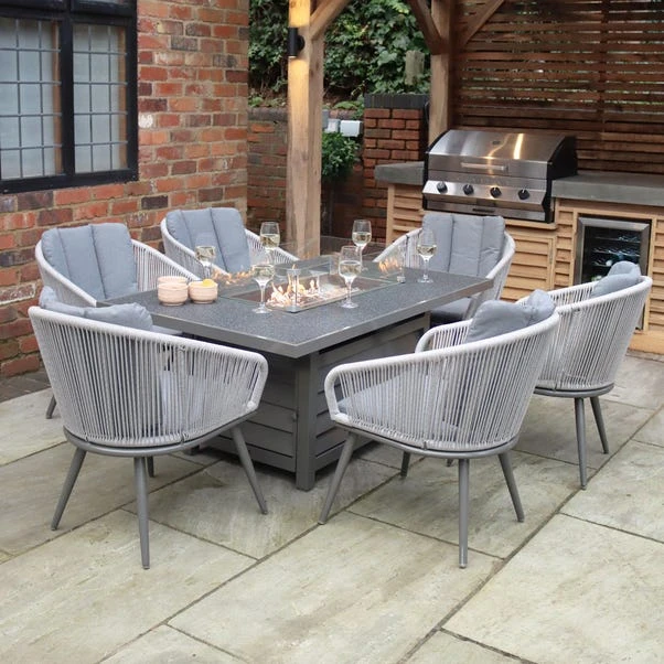 Aspen 6 Seater Firepit Dining Set 2 Aspen 6 Seater Firepit Dining Set - Image 2