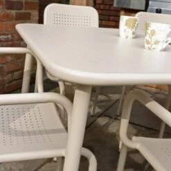 Porto 6 Seater Dining Set With Stacking Chairs -Garden and Outdoors 30915726 alt05