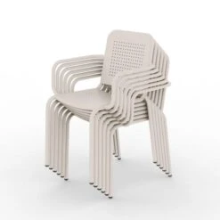 Porto 6 Seater Dining Set With Stacking Chairs -Garden and Outdoors 30915726 alt09