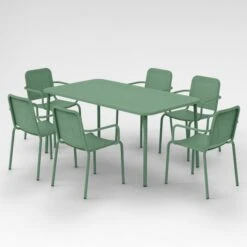 Porto 6 Seater Dining Set With Stacking Chairs -Garden and Outdoors 30915727 alt04