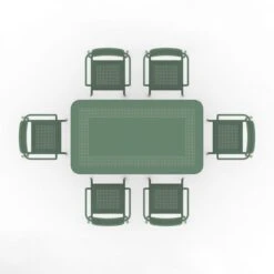 Porto 6 Seater Dining Set With Stacking Chairs -Garden and Outdoors 30915727 alt05