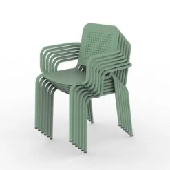 Porto 6 Seater Dining Set With Stacking Chairs -Garden and Outdoors 30915727 alt06