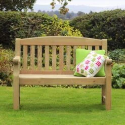 Emily 2 Seater Bench With Seat Pad 24 Emily 2 Seater Bench With Seat Pad -Garden and Outdoors 30916597 alt03
