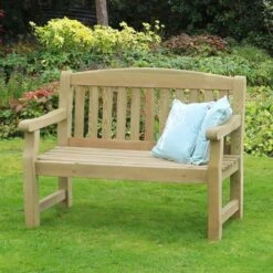 Emily 2 Seater Bench With Seat Pad 16 Emily 2 Seater Bench With Seat Pad -Garden and Outdoors 30916598 alt02