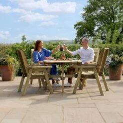 Freya 4 Seater Round Dining Set -Garden and Outdoors 30916614 alt02