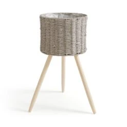 Grey Woven Plant Stand -Garden and Outdoors 30924351 alt02