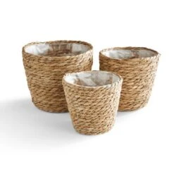 Set Of 3 Woven Plant Pots -Garden and Outdoors 30924463 alt02