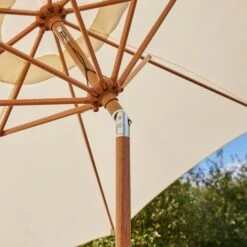 2.7m Cream Parasol With Wood Effect Pole 9 2.7m Cream Parasol With Wood Effect Pole -Garden and Outdoors 30925737 alt04