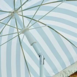 2m Striped Parasol With Fringe -Garden and Outdoors 30925740 alt02