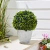 Artificial Round Topiary Tree In Grey Plant Pot