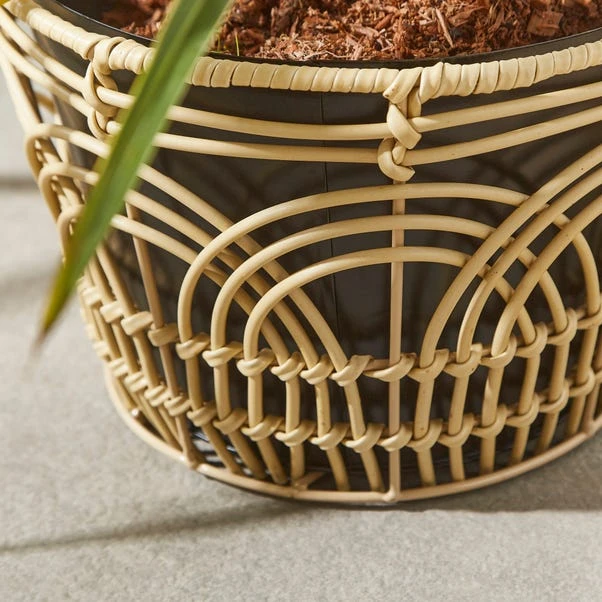 Faux Rattan Metal Plant Pot 2 Faux Rattan Metal Plant Pot - Image 2