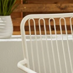 Steel Garden Chair White -Garden and Outdoors 30926376 alt02