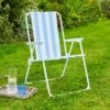 Blue And White Folding Chair