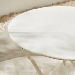 White Steel 60cm Folding Bistro Table -Garden and Outdoors 30926700 alt02
