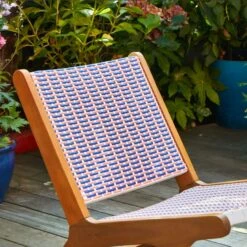 Sophie Robinson Coral & Cobalt Pavilion Deck Chair -Garden and Outdoors 30934742 alt02