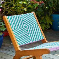 Sophie Robinson Jade & Lilac Pavilion Deck Chair -Garden and Outdoors 30934743 alt02