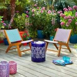 Sophie Robinson Jade & Lilac Pavilion Deck Chair -Garden and Outdoors 30934743 alt03