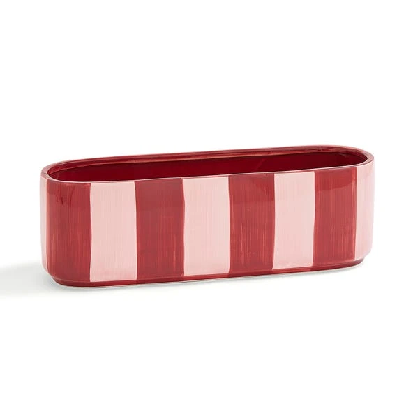 Elements Striped Ceramic Windowsill Plant Pot 6 Elements Striped Ceramic Windowsill Plant Pot - Image 6