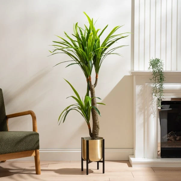 Gold Metal Plant Pot With Black Stand 9 Gold Metal Plant Pot With Black Stand - Image 9