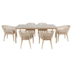 Pacific Lifestyle Moeven Outdoor 6 Seater Dining Set -Garden and Outdoors 30984357 alt07